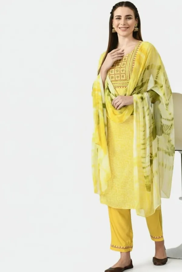 Yellow_Elegant_Straight_Kurta_With_Churidar_Set_For_Women