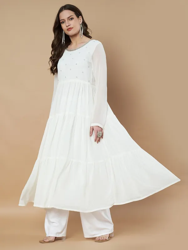 White_Embroidered_Festive_Anarkali_Kurta_For_Women