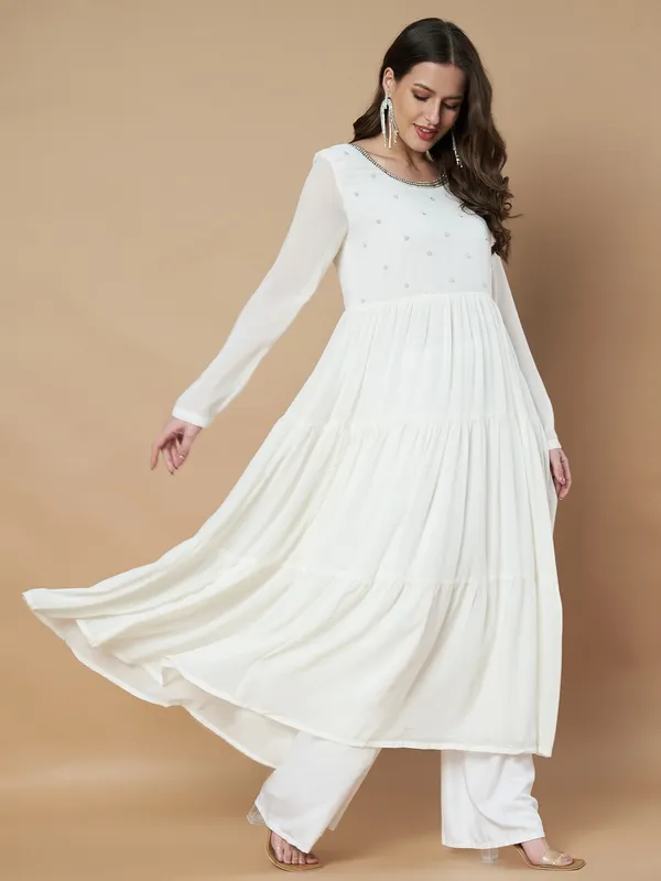 White_Embroidered_Festive_Anarkali_Kurta_For_Women