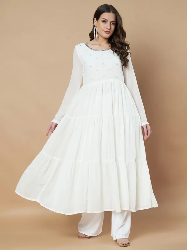 White_Embroidered_Festive_Anarkali_Kurta_For_Women