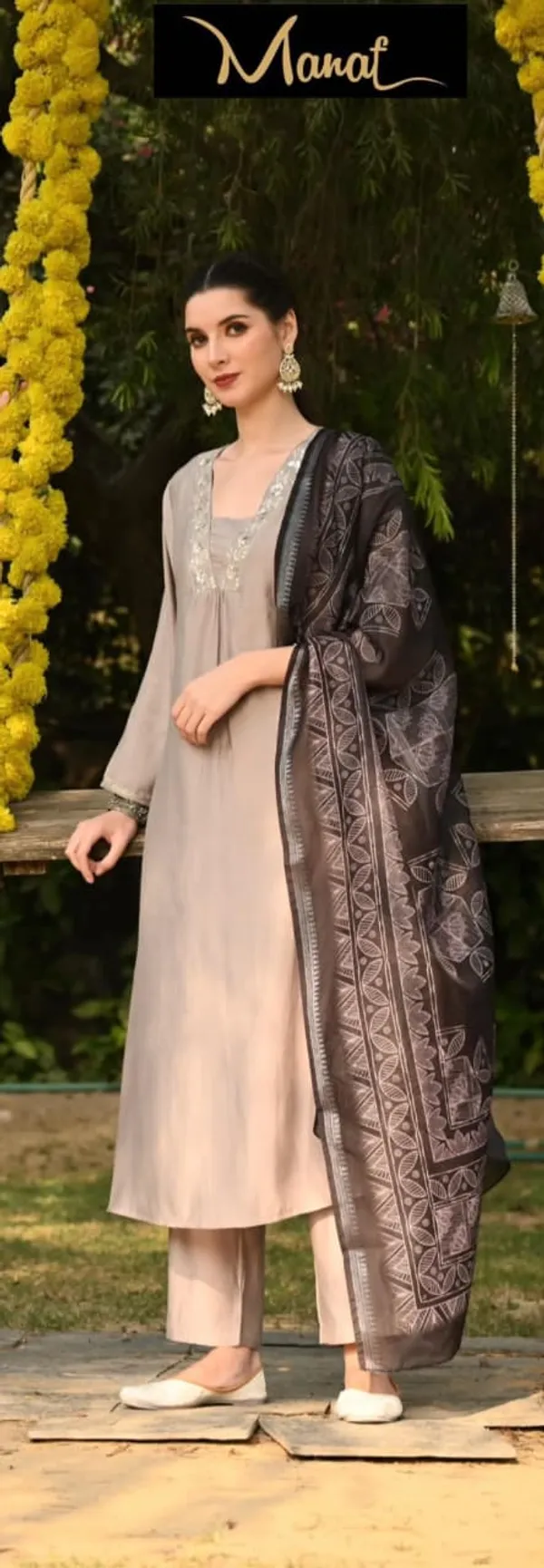Beige_Elegant_Handcrafted_Suit_Set_For_Women