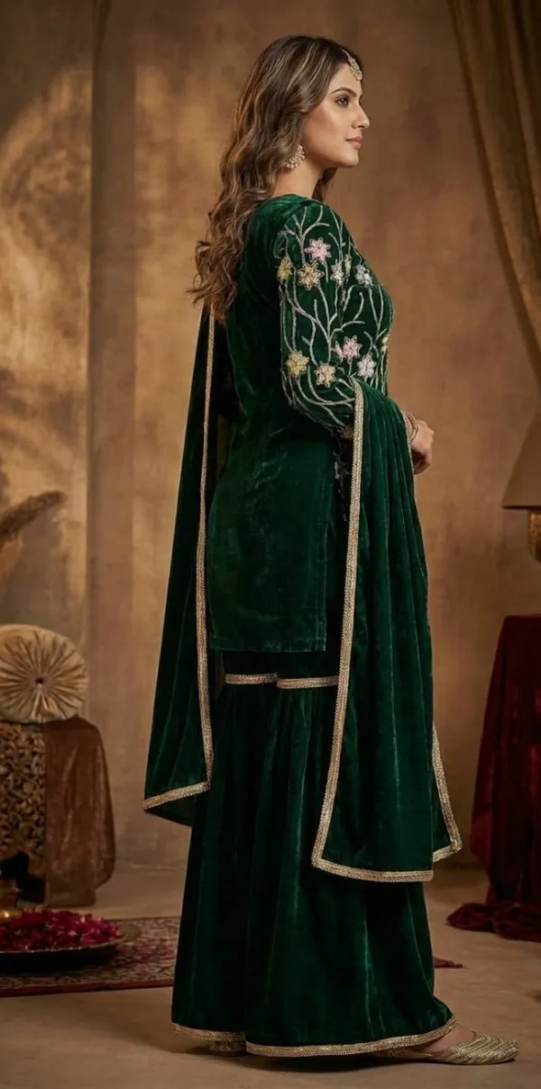 WINTER__PARTYWEAR_HEAVY_SHARARA_SETS_ARRIVED_IN_VELVET_FABRIC