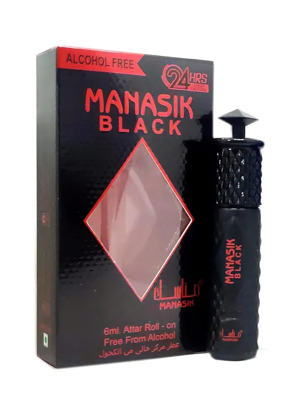 MANASIK_BLACK_Alcohol_-_Free_Concentrated_Attar_Roll_On_For_Unisex,_6ml