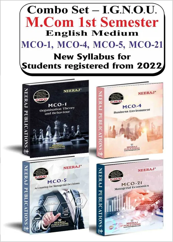 NEERAJ_IGNOU_M_COM_1st_SEMISTER_Set_Of_4_Combo_Books_(MCO-1,MCO-4,MCO-5,MCO-21_)in_ENGLISH_Medium_IGNOU_-_Chapter_Wise_Help_Book_including_Solved_Sample_Papers_[Flexi_bound]
