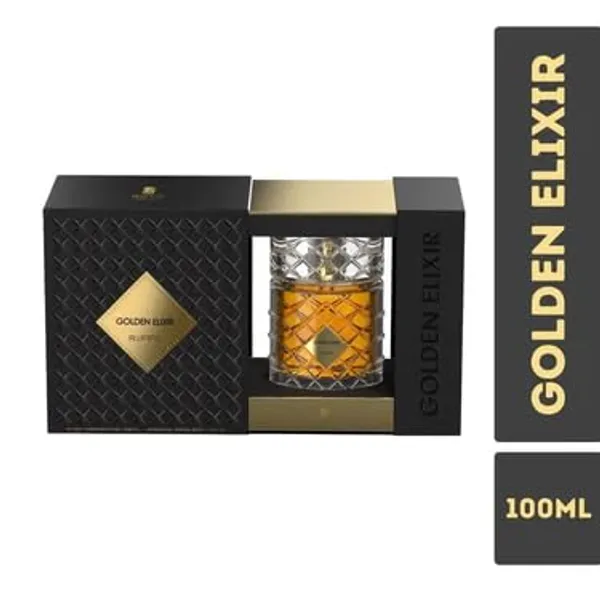 RiiFFS_Golden_Elixir_Extrait_De_Parfum,_100ml,_Luxury_Fragrance_with_Crystal_Glass_Bottle