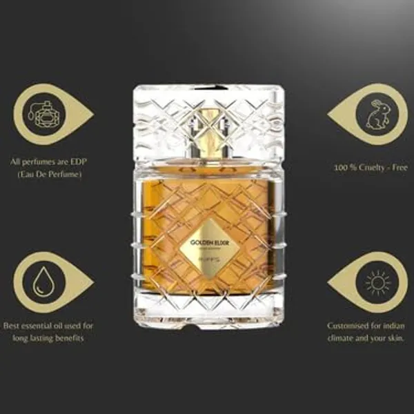 RiiFFS_Golden_Elixir_Extrait_De_Parfum,_100ml,_Luxury_Fragrance_with_Crystal_Glass_Bottle