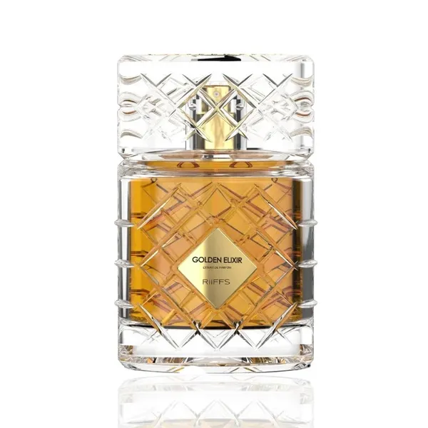 RiiFFS_Golden_Elixir_Extrait_De_Parfum,_100ml,_Luxury_Fragrance_with_Crystal_Glass_Bottle