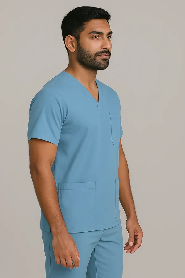 Sky_Blue_Scrub_Suits_|_Polycotton,_Stylish,_Comfortable_|_Half_Sleeves_|_Ideal_For_Health_Care_Professionals