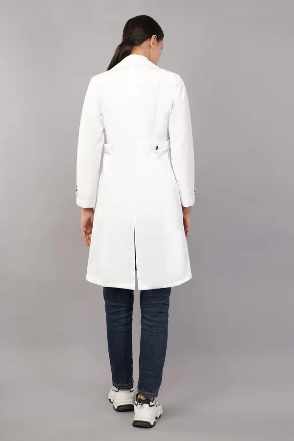 White_Apron_Lab_Coat_For_Womern's_For_Health_Professionals_|_Color_white_Long_Sleeves_|_Blend_Cotton