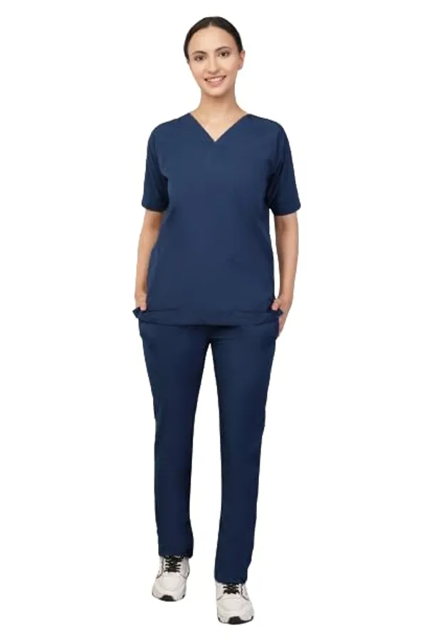 Olive_Blue_Scrub_Suits_|_Polycotton,_Stylish,_Comfortable_|_Half_Sleeves_|_Ideal_For_Health_Care_Professionals