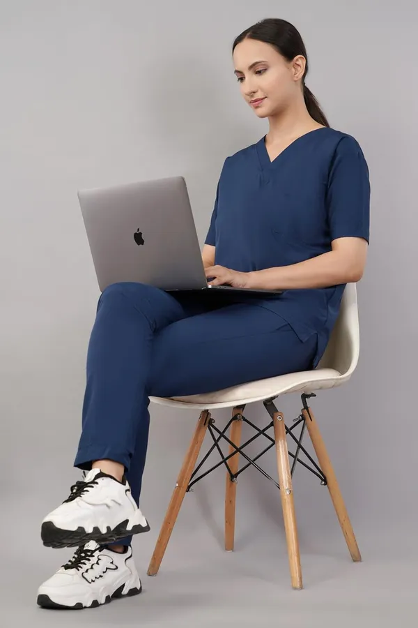 Olive_Blue_Scrub_Suits_|_Polycotton,_Stylish,_Comfortable_|_Half_Sleeves_|_Ideal_For_Health_Care_Professionals