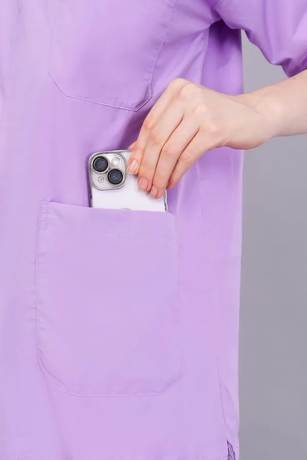 Lilac_Scrub_Suits_|_Polycotton,_Stylish,_Comfortable_|_Half_Sleeves_|_Ideal_For_Health_Care_Professionals