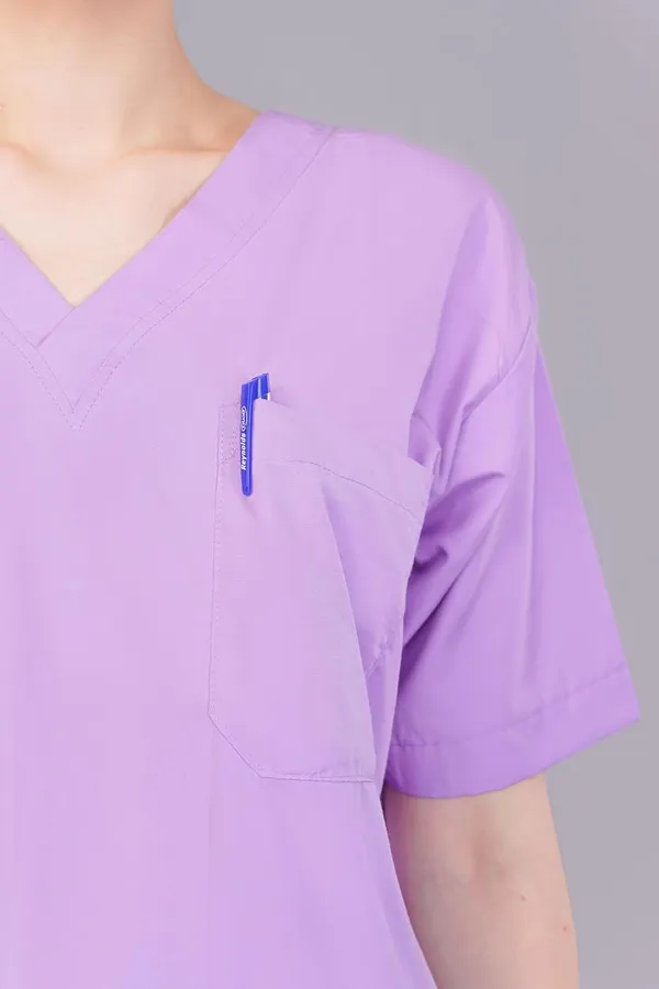 Lilac_Scrub_Suits_|_Polycotton,_Stylish,_Comfortable_|_Half_Sleeves_|_Ideal_For_Health_Care_Professionals