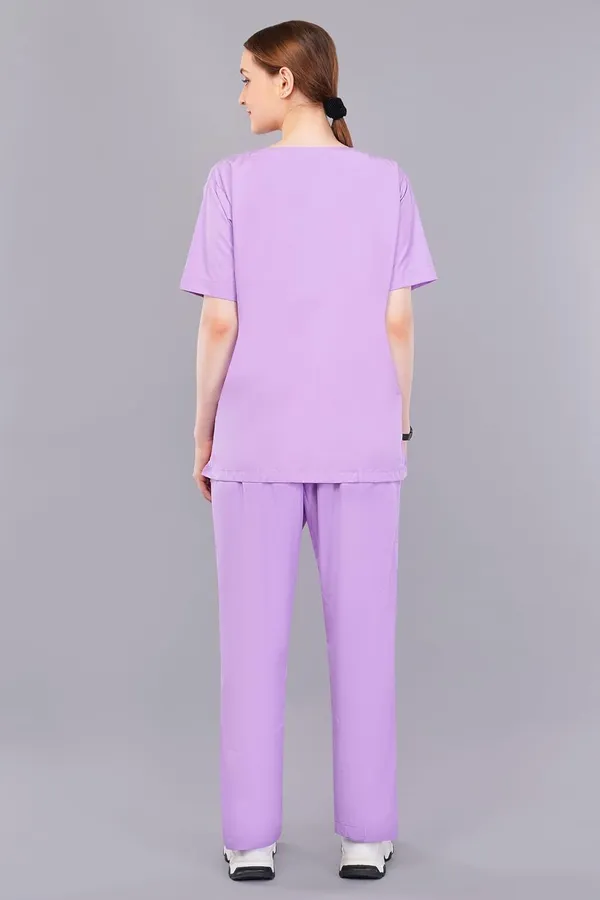 Lilac_Scrub_Suits_|_Polycotton,_Stylish,_Comfortable_|_Half_Sleeves_|_Ideal_For_Health_Care_Professionals