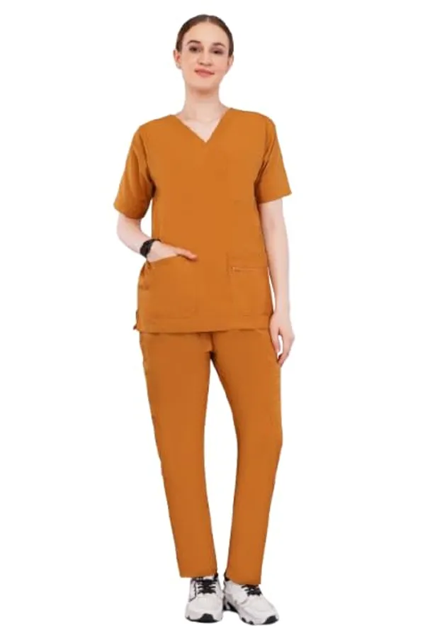 Rust_Scrub_Suits_|_Polycotton,_Stylish,_Comfortable_|_Half_Sleeves_|_Ideal_For_Health_Care_Professionals