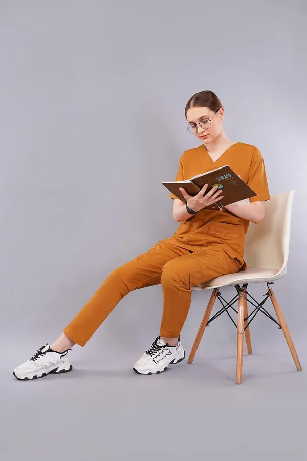 Rust_Scrub_Suits_|_Polycotton,_Stylish,_Comfortable_|_Half_Sleeves_|_Ideal_For_Health_Care_Professionals