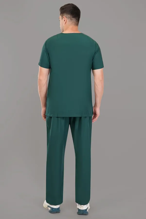 Bottle_Green_Scrub_Suits_|_Polycotton,_Stylish,_Comfortable_|_Half_Sleeves_|_Ideal_For_Health_Care_Professionals