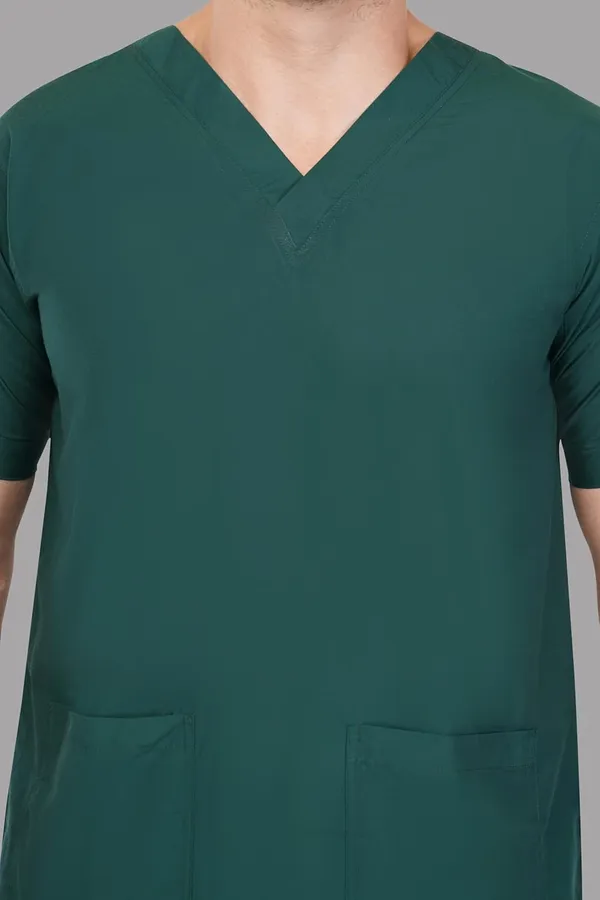 Bottle_Green_Scrub_Suits_|_Polycotton,_Stylish,_Comfortable_|_Half_Sleeves_|_Ideal_For_Health_Care_Professionals