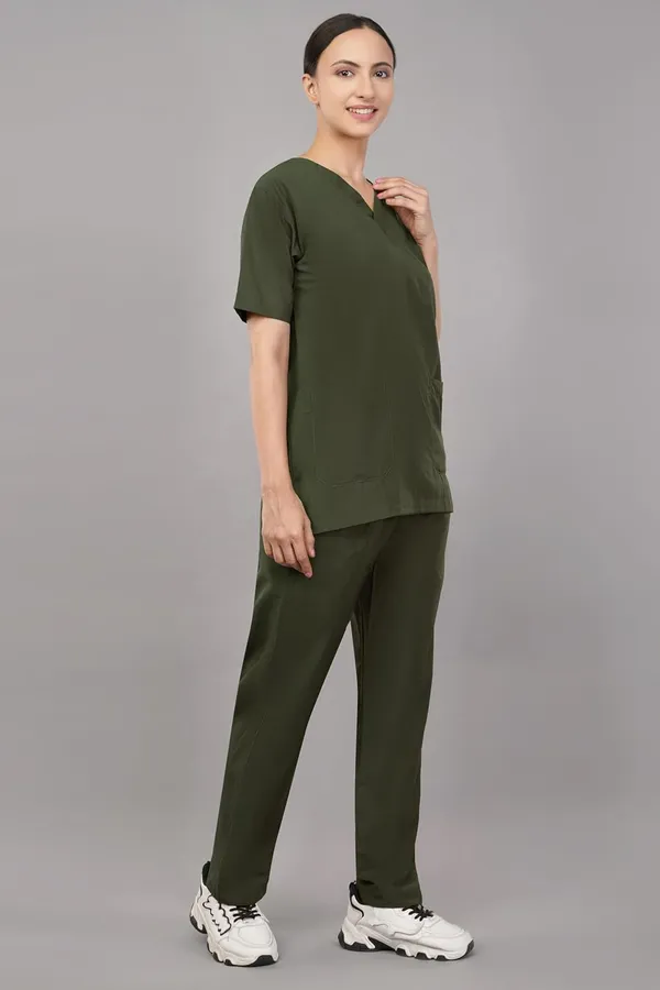 Olive_Green_Scrub_Suits_|_Polycotton,_Stylish,_Comfortable_|_Half_Sleeve_S_|_Ideal_For_Health_Care_Professionals
