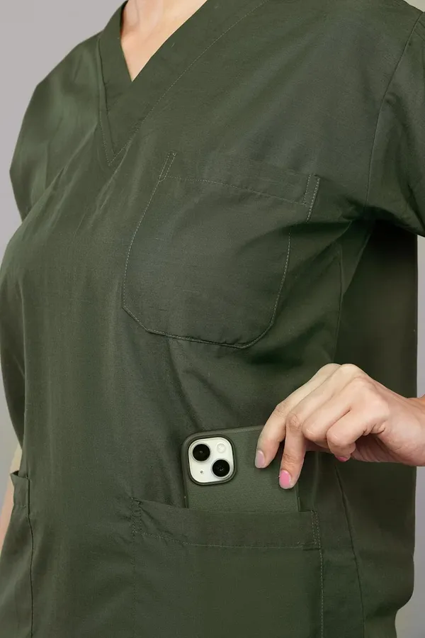 Olive_Green_Scrub_Suits_|_Polycotton,_Stylish,_Comfortable_|_Half_Sleeve_S_|_Ideal_For_Health_Care_Professionals