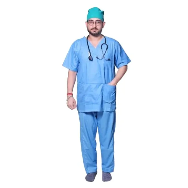 Blue_Premium_Scrub_Suit_|_Unisex_Half-Sleeves_Scrub_Suit_|_For_Healthcare_Professionals