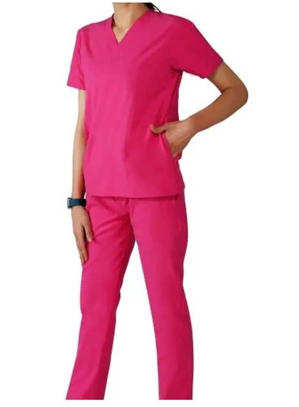 Pink_Premium_Scrub_Suit_|_Unisex_|_Half_Sleeves_|_For_Healthcare_Professionals