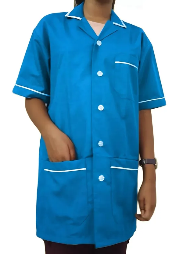 Blue_Unisex_3-Pocket_Apron_V-Neck_Half_Sleeves_|_Style_With_White_Piping_|_Uniform_For_Medical_Professionals_(Staff_&_Nursing)