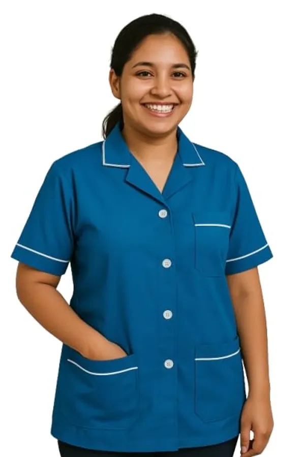 Blue_Unisex_3-Pocket_Apron_V-Neck_Half_Sleeves_|_Style_With_White_Piping_|_Uniform_For_Medical_Professionals_(Staff_&_Nursing)