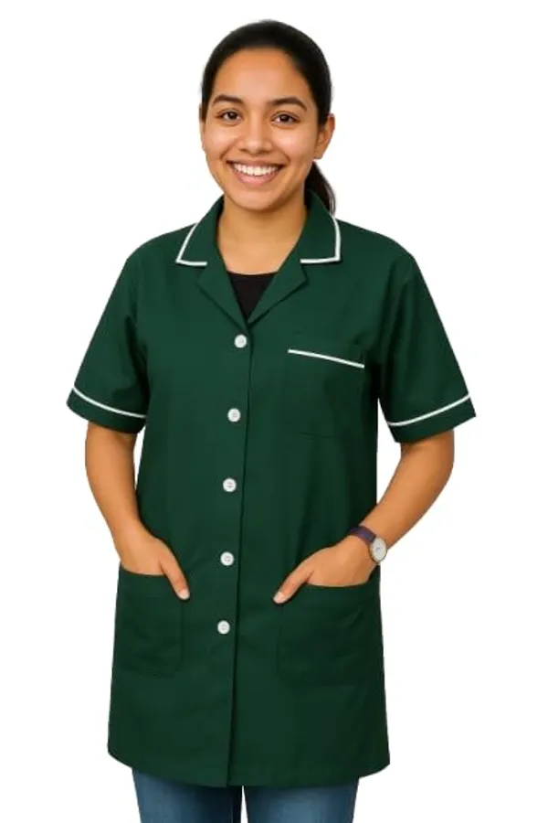 Green_Staff_Apron_|_3_Pocket_Apron_V-Neck_Half_Sleeves_|_Style_With_White_Piping_|_Uniform_For_Medical_Professionals_(Staff_&_Nursing)