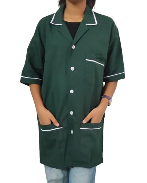Green_Staff_Apron_|_3_Pocket_Apron_V-Neck_Half_Sleeves_|_Style_With_White_Piping_|_Uniform_For_Medical_Professionals_(Staff_&_Nursing)