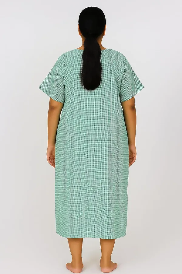 Green_Patient_Gown_(Maxi)_|_Green_Checkered_Cotton