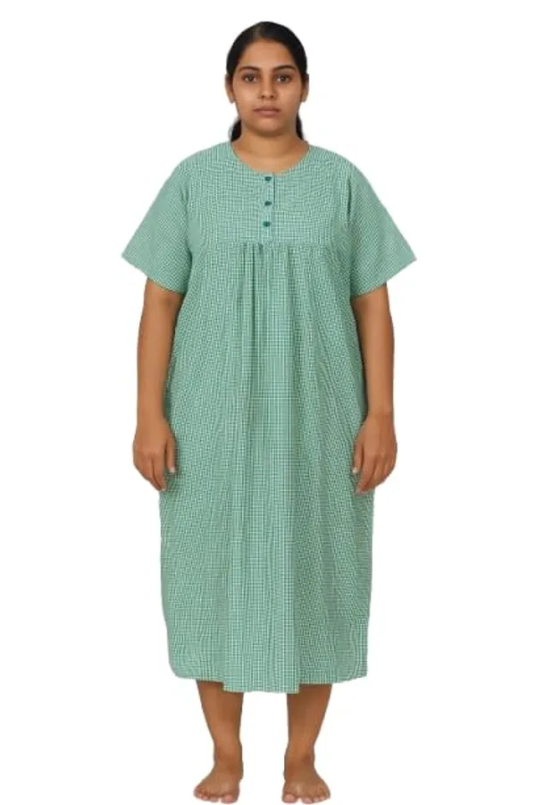 Green_Patient_Gown_(Maxi)_|_Green_Checkered_Cotton