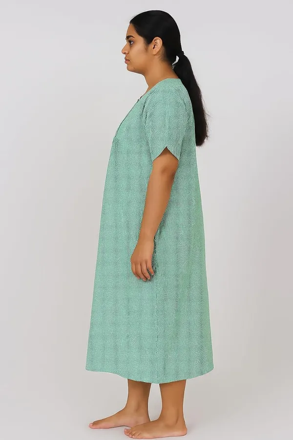 Green_Patient_Gown_(Maxi)_|_Green_Checkered_Cotton