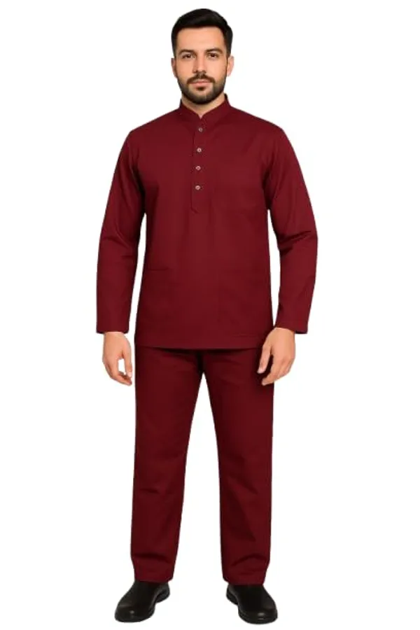 Maroon_Premium_Full_Sleeve_Scrub_Set_|_Unisex_|_Doctor_&_Medical_Uniform_For_Men_|_Hospital_&_Clinic_Wear