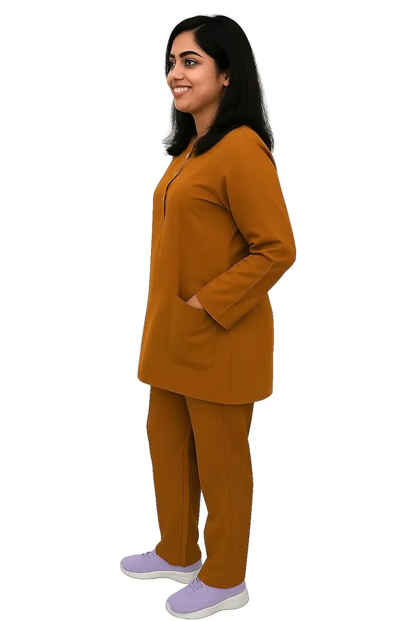 Rust_Unisex_Premium_|_Full_Sleeve_Scrub_Set_|_Round_Neck_|_Doctor_&_Medical_Uniform_|_Hospital_&_Clinic_Wear