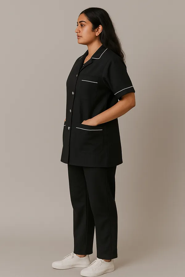Black_Staff_Dress_|_Female_|_Polycotton,_Stylish,_Comfortable_|_Half_Sleeves_|_Ideal_For_Health_care_Professionals_|_Sizes_S_-_XXL