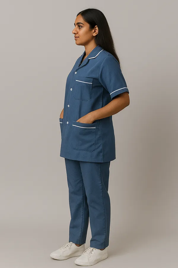 Grey_Staff_Dress_|_Female_|_Polycotton,_Stylish,_Comfortable_|_Half_Sleeves_|_Ideal_For_Health_care_Professionals_|_Sizes_S_-_XXL