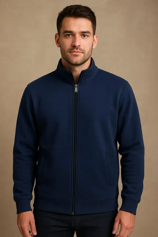 Navy_Blue_Unisex_Fleece_Winter_Jacket_with_2-side_Pockets