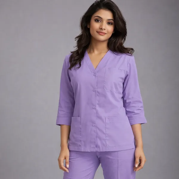 Elite_Lilac_Medical_Scrub_Set_for_Women_??SPUN_Fabric_|_Comfortable_V-Neck_Top_&_Pants,_Soft_Breathable_Fabric,_Professional_Workwear