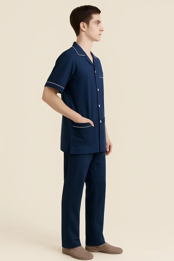 Navy_Blue_Staff_Dress_|_Male_|_Polycotton,_Stylish,_Comfortable_|_Half_Sleeves_|_Ideal_For_Health_care_Professionals_|_Sizes_S_-_XXL