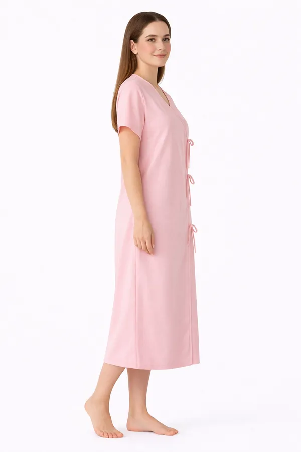 Peach_Front-Open_Patient_Gown_|_Unisex_|_Free_Size_|_Comfortable,_Accessible_And_Durable