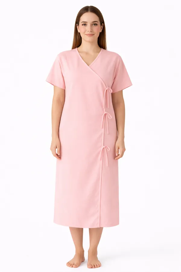 Peach_Front-Open_Patient_Gown_|_Unisex_|_Free_Size_|_Comfortable,_Accessible_And_Durable