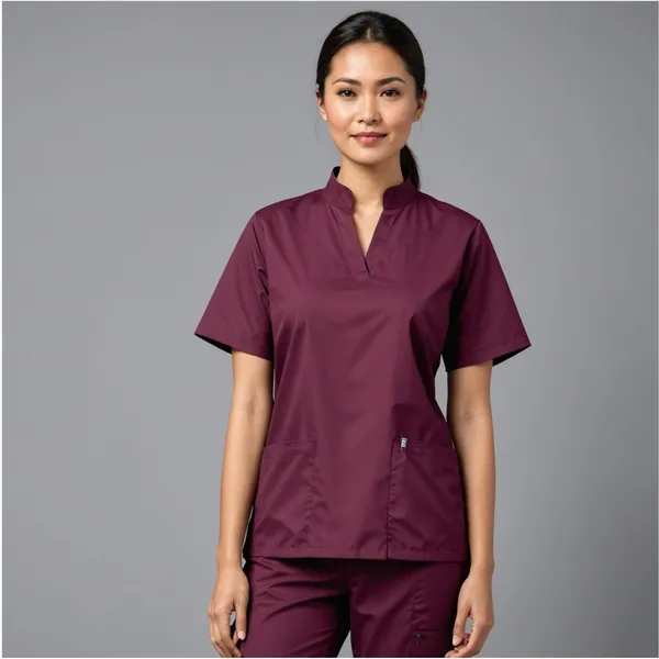 Premium_Scrub_Suit_|_Unisex_Stone_Collar_|_Wine_Color_|_Stylish,_Comfortable_|_Ideal_For_Health_care_Professionals_|_Sizes_S-_2XL
