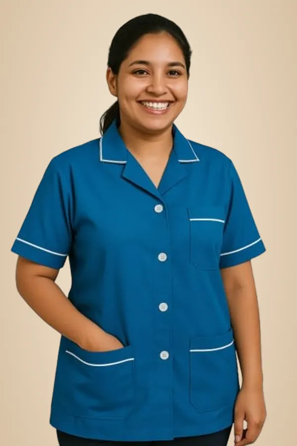Blue_Unisex_3-Pocket_Apron_V-Neck_Half_Sleeves_|_Style_With_White_Piping_|_Uniform_For_Medical_Professionals_(Staff_&_Nursing)