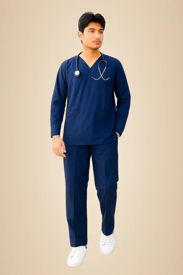 Navy_Blue_Premium_Full_Sleeve_Scrub_|_Doctor_&_Medical_Uniform_For_Men_|_Hospital_&_Clinic_Wear