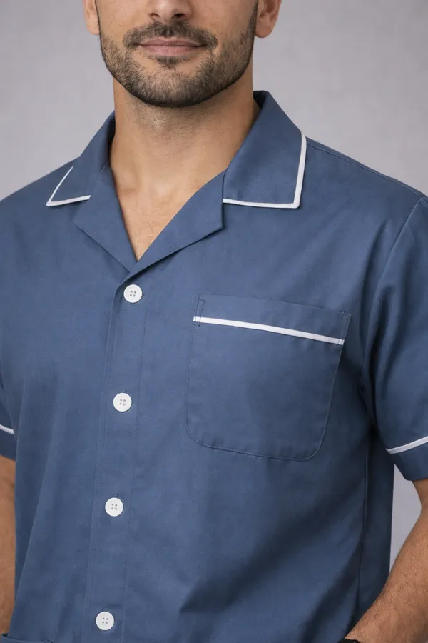 Male_Staff_Dress_|_Polycotton,_Stylish,_Comfortable_|_Half_Sleeves_|_Uniform_For_Healthcare_Professionals_|_Color_(Grey)_Sizes_S_-_2XL