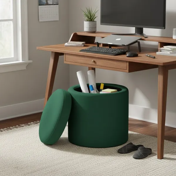 The_Haven_Storage_Ottoman_-_Forest_Green_|_PixiePine