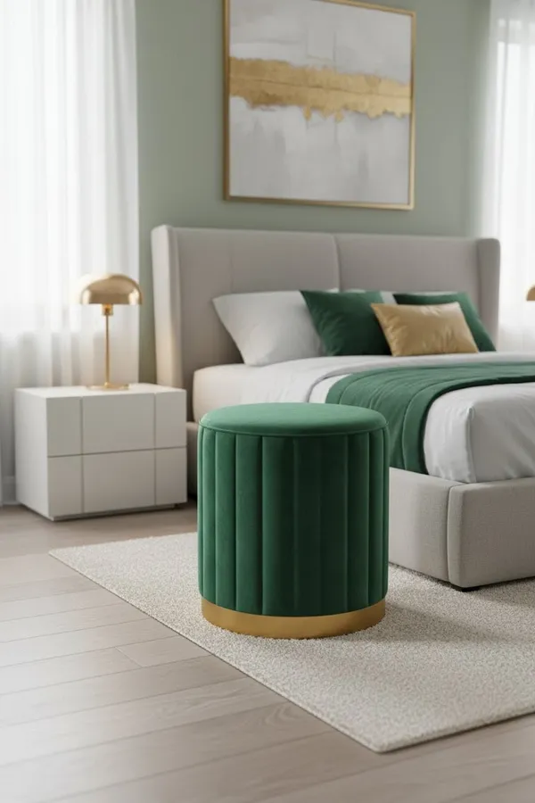 PixiePine The Flora Ottoman - Forest Green | PixiePine Price in