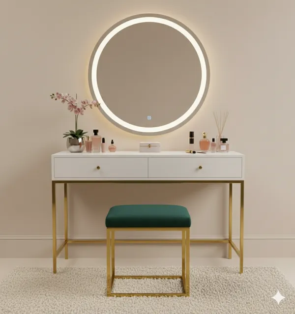 Green_Luxe_Velvet_Stool,_Elegant_Gold_Wrought_Iron_Base,_Soft_Designer_Seating,Green