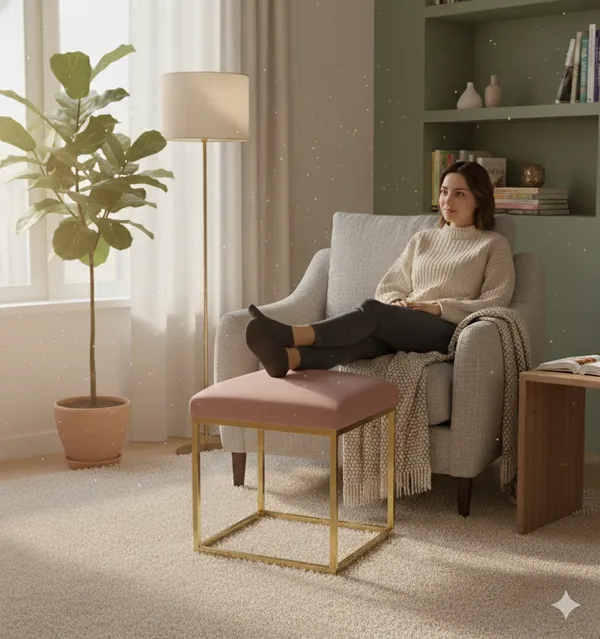 Pink_Luxe_Velvet_Stool,_Elegant_Gold_Wrought_Iron_Base,_Soft_Designer_Seating,PINK